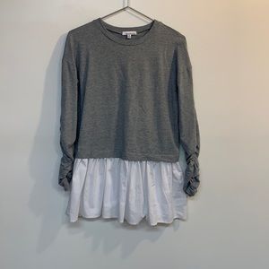 Moelleux long sleeve top gray/white size S